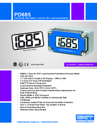 Thumbnail of document Manual - PD685 Intrinsically Safe Type 4X, IP67 Loop-Powered